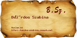 Bárdos Szabina névjegykártya